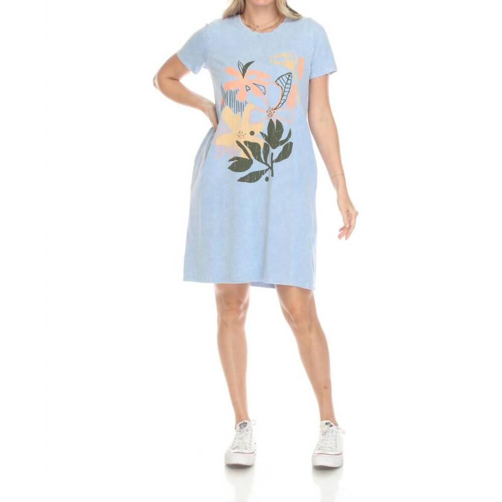 NEW INOAH floweret knit short dress with pockets in baby blue